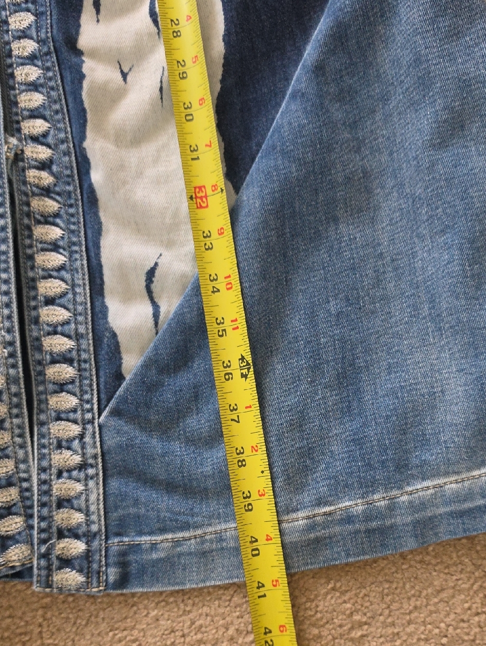 Desigual Patchwork Blue Denim Long Jean Jacket - Picture 14 of 16